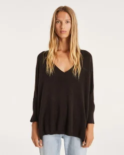 Pull Cachemire Femme Col V Oversize
