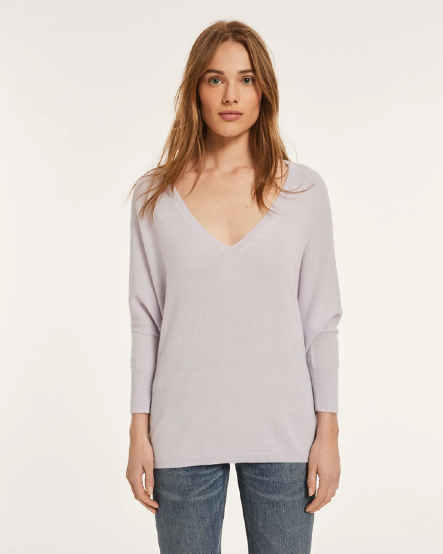 Pull Cachemire Femme Col V Oversize