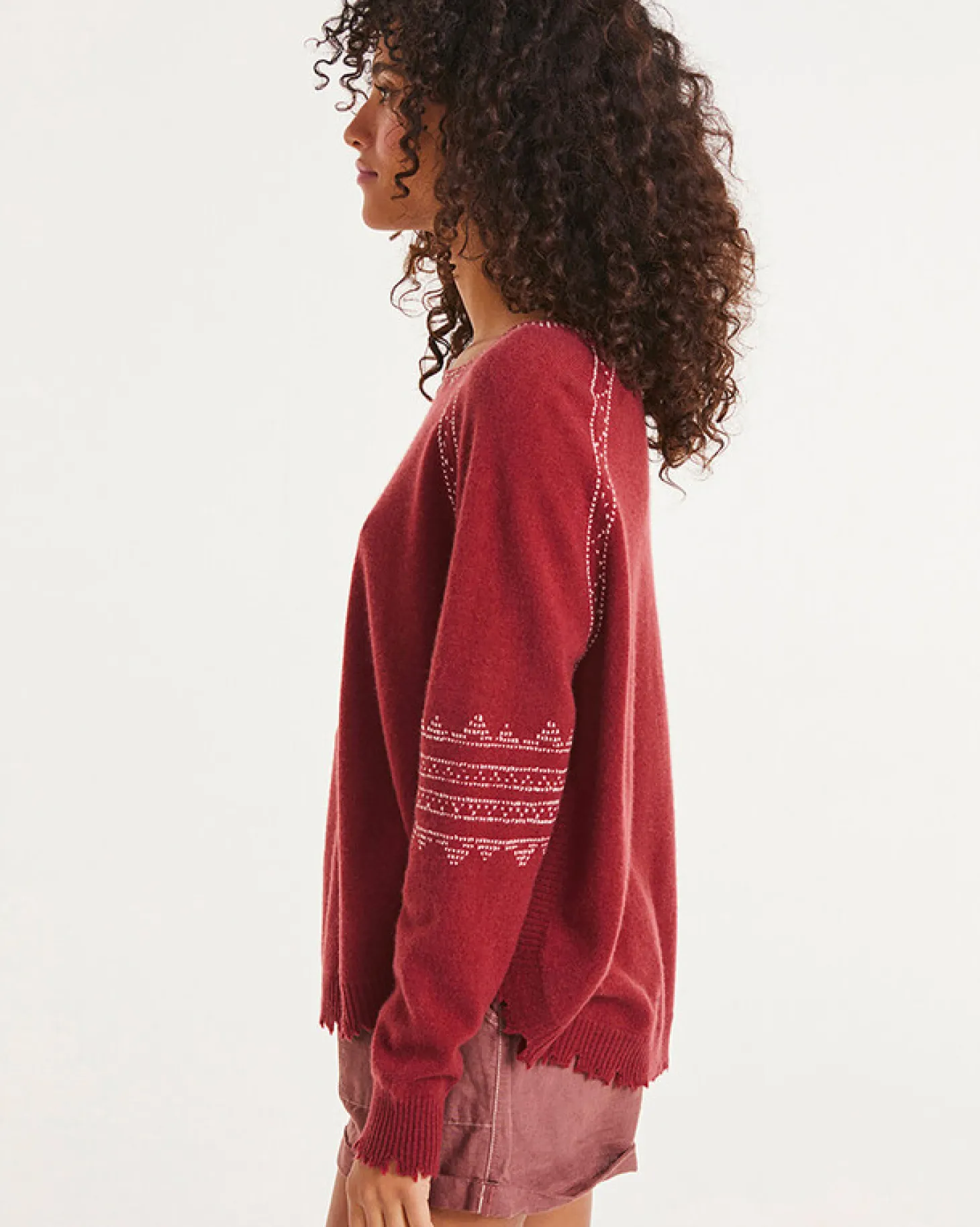 Pull Cachemire Femme Col Rond Broderie
