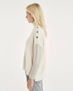 Pull Cachemire Femme Col Roule A Boutons