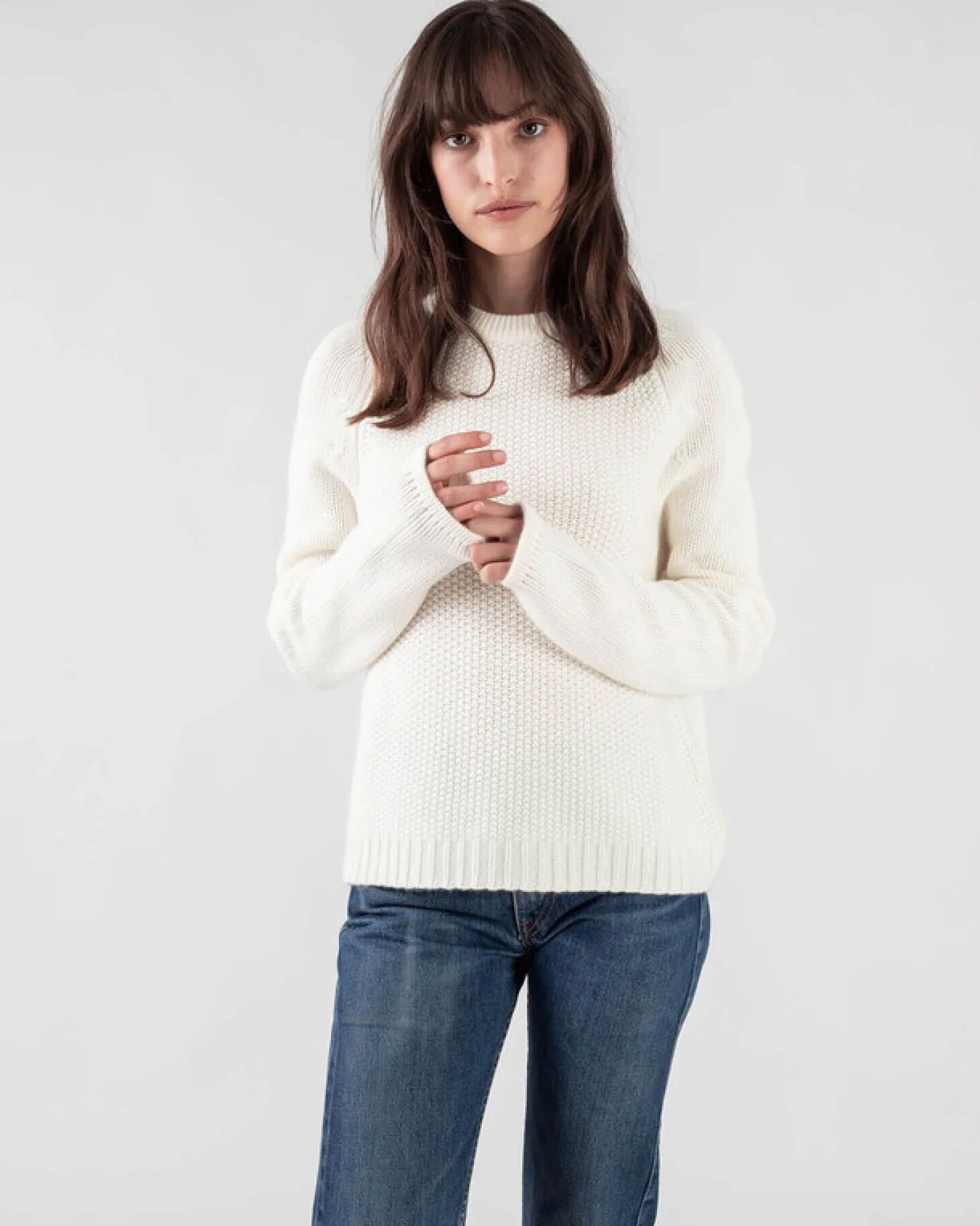 Pull Cachemire Femme Col Rond Court