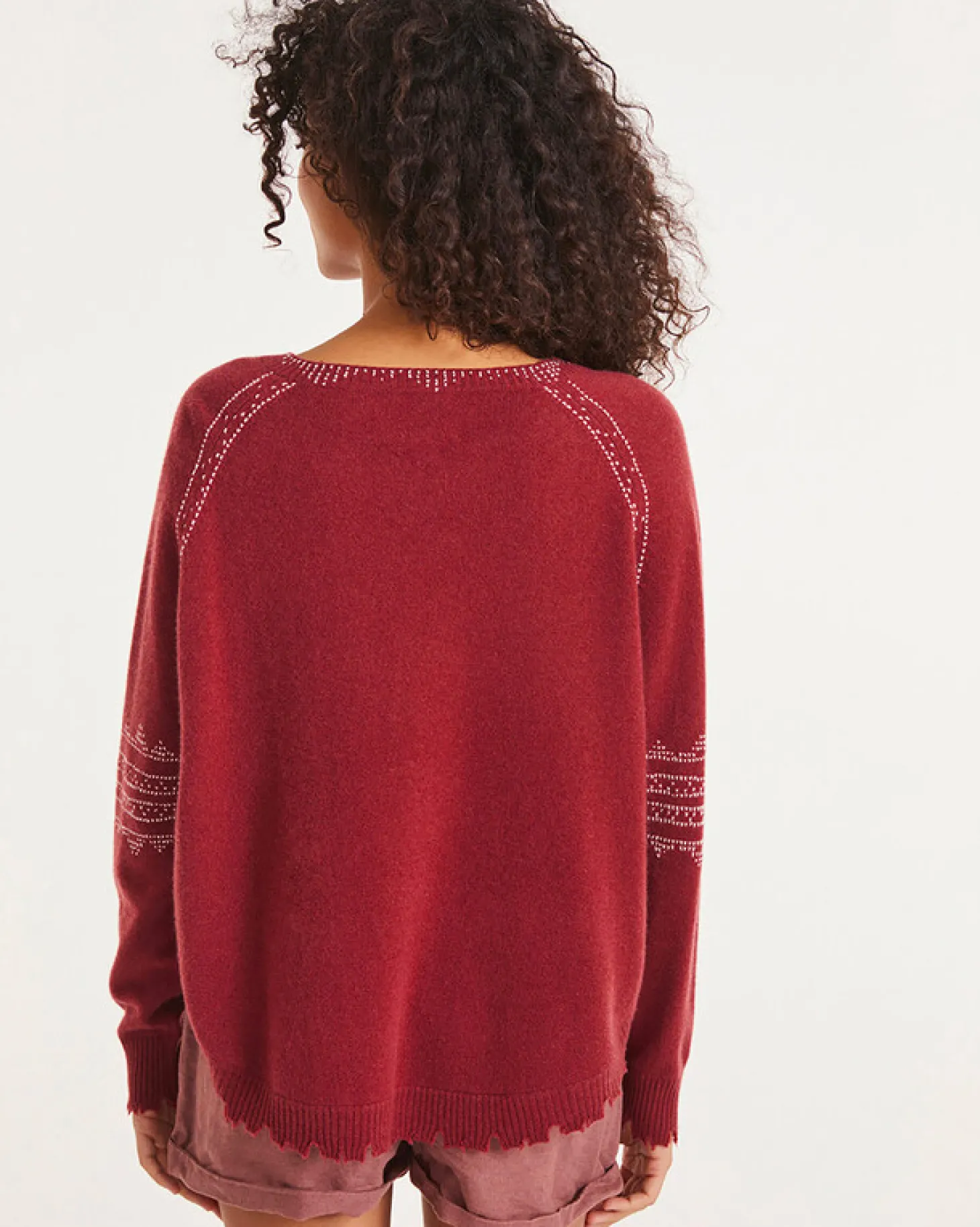 Pull Cachemire Femme Col Rond Broderie