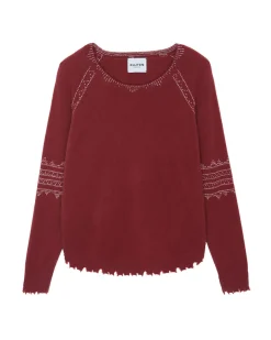 Pull Cachemire Femme Col Rond Broderie