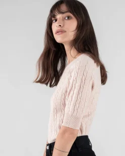 Pull Cachemire Femme Uni Manches Courtes