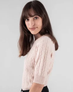 Pull Cachemire Femme Uni Manches Courtes