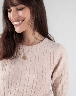 Pull Cachemire Femme Uni Manches Courtes