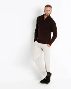 Pull Cachemire Homme Col Camionneur Uni