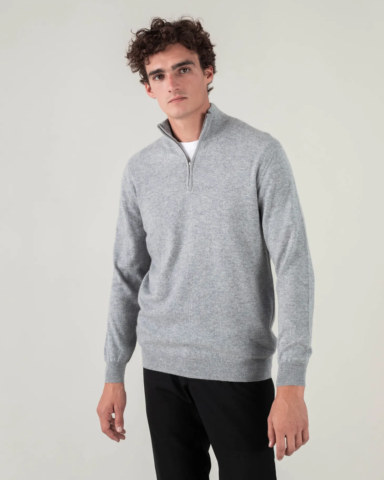 Pull Cachemire Homme Col Roule Uni Avec Patchs Aux Coudes