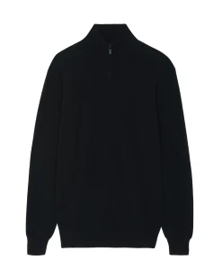 Pull Cachemire Homme Col Roule Uni Avec Patchs Aux Coudes