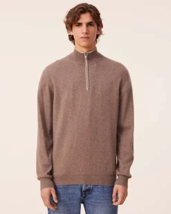 Pull Cachemire Homme Col Camionneur Uni
