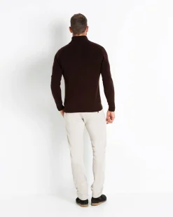 Pull Cachemire Homme Col Camionneur Uni