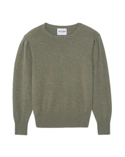Pull Cachemire Manches Ballons Col Rond