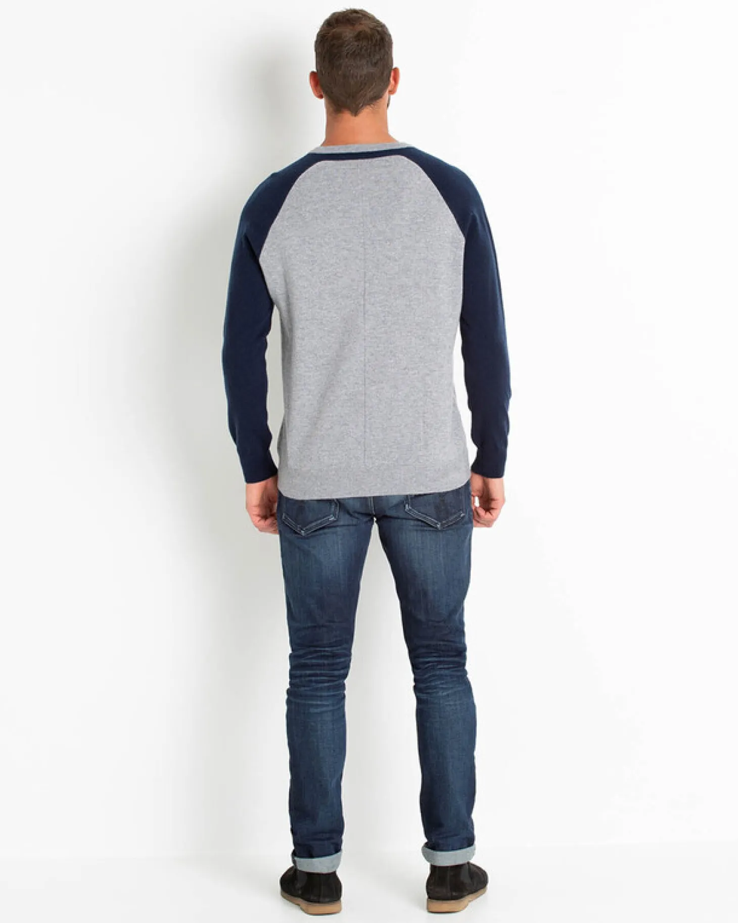 Pull Cachemire Manches Contrastees