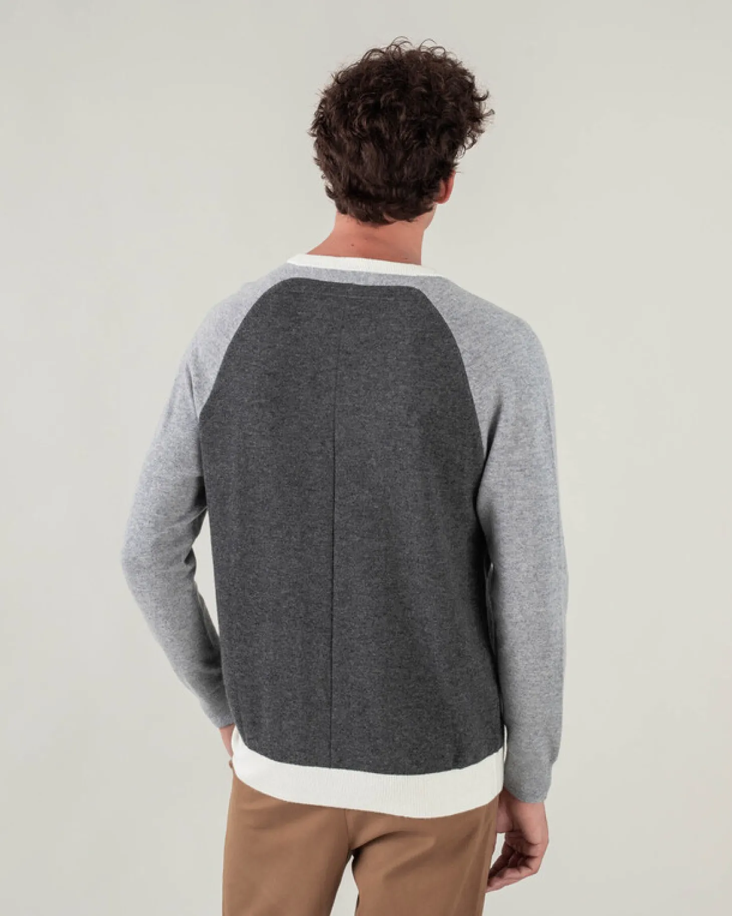 Pull Cachemire Manches Contrastees