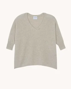 Pull Cachemire Oversize Manches 3/4, 6 Fils