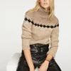 Pull Cachemire Ski Col Cheminee Femme