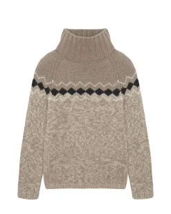Pull Cachemire Ski Col Cheminee Femme