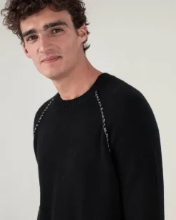 Pull Cachemire Uni Detail Raglan