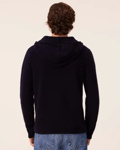 Pull Capuche Zip Cachemire Jersey, 6 Fils