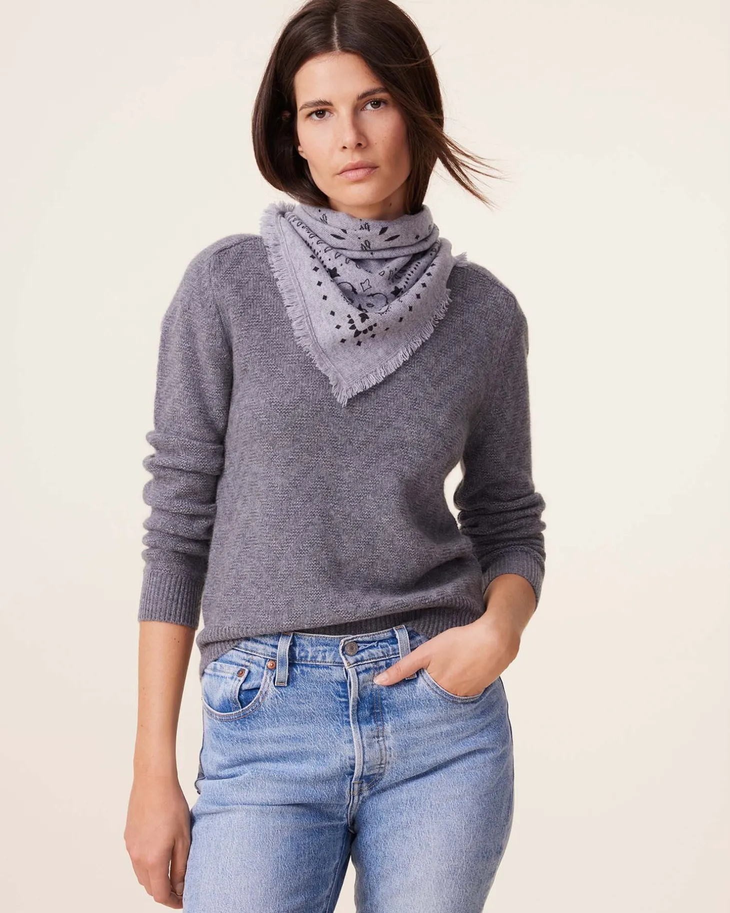Pull Col Rond Cachemire, 4 Fils
