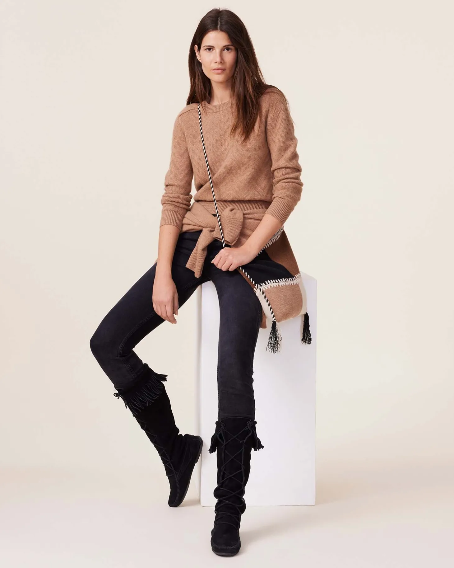 Pull Col Rond Cachemire, 4 Fils