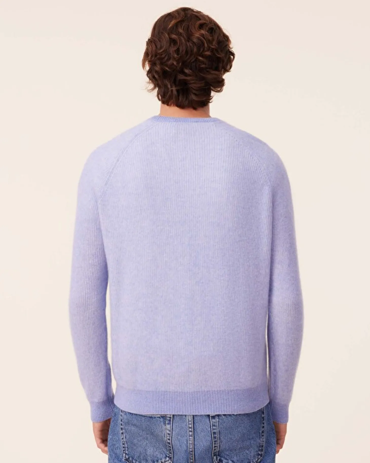 Pull Col Rond Cachemire Cotes Anglaises, 2 Fils