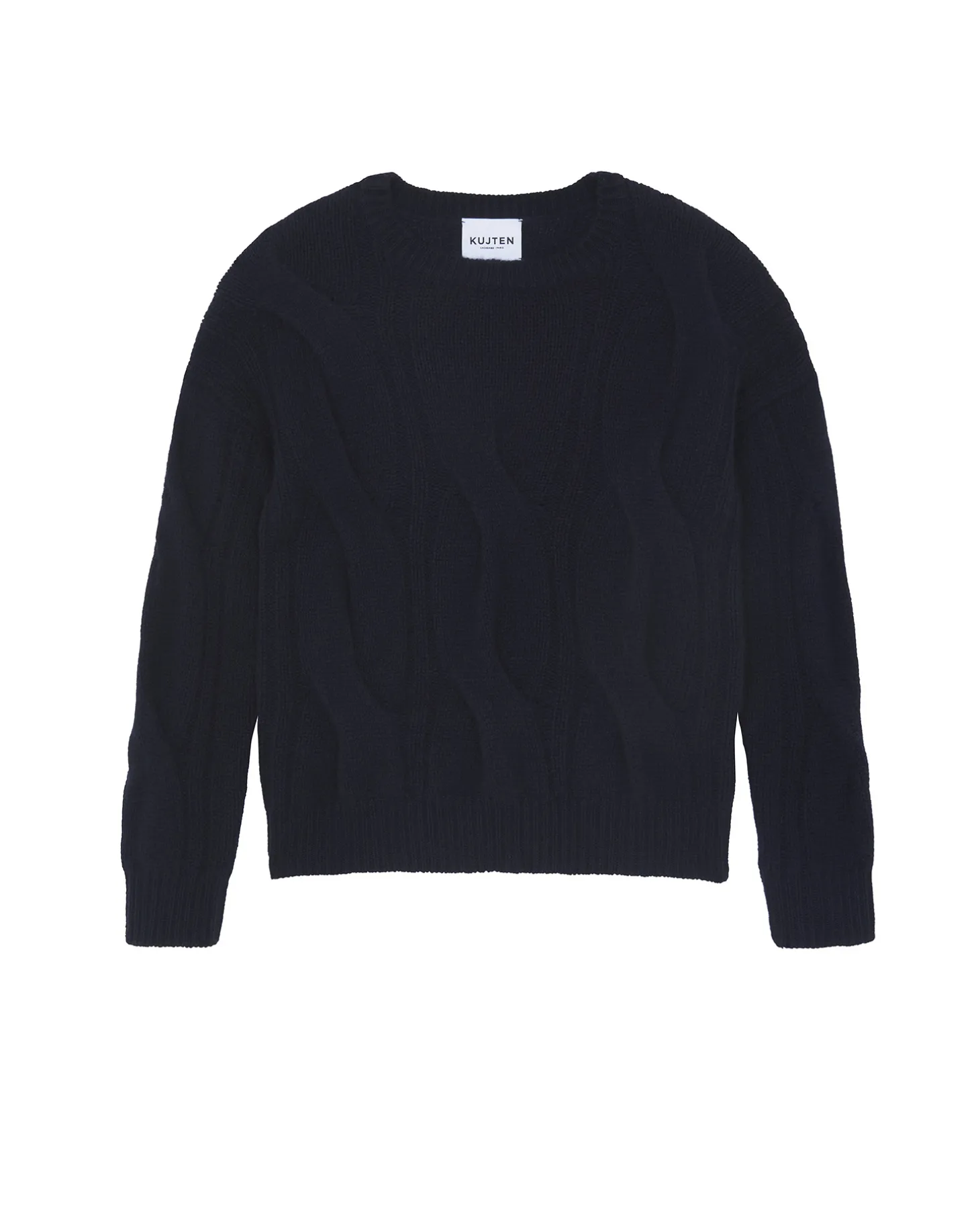 Pull Col Rond Cachemire Torsade, 8 Fils