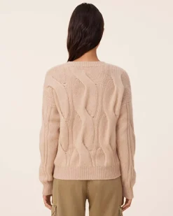 Pull Col Rond Cachemire Torsade, 8 Fils