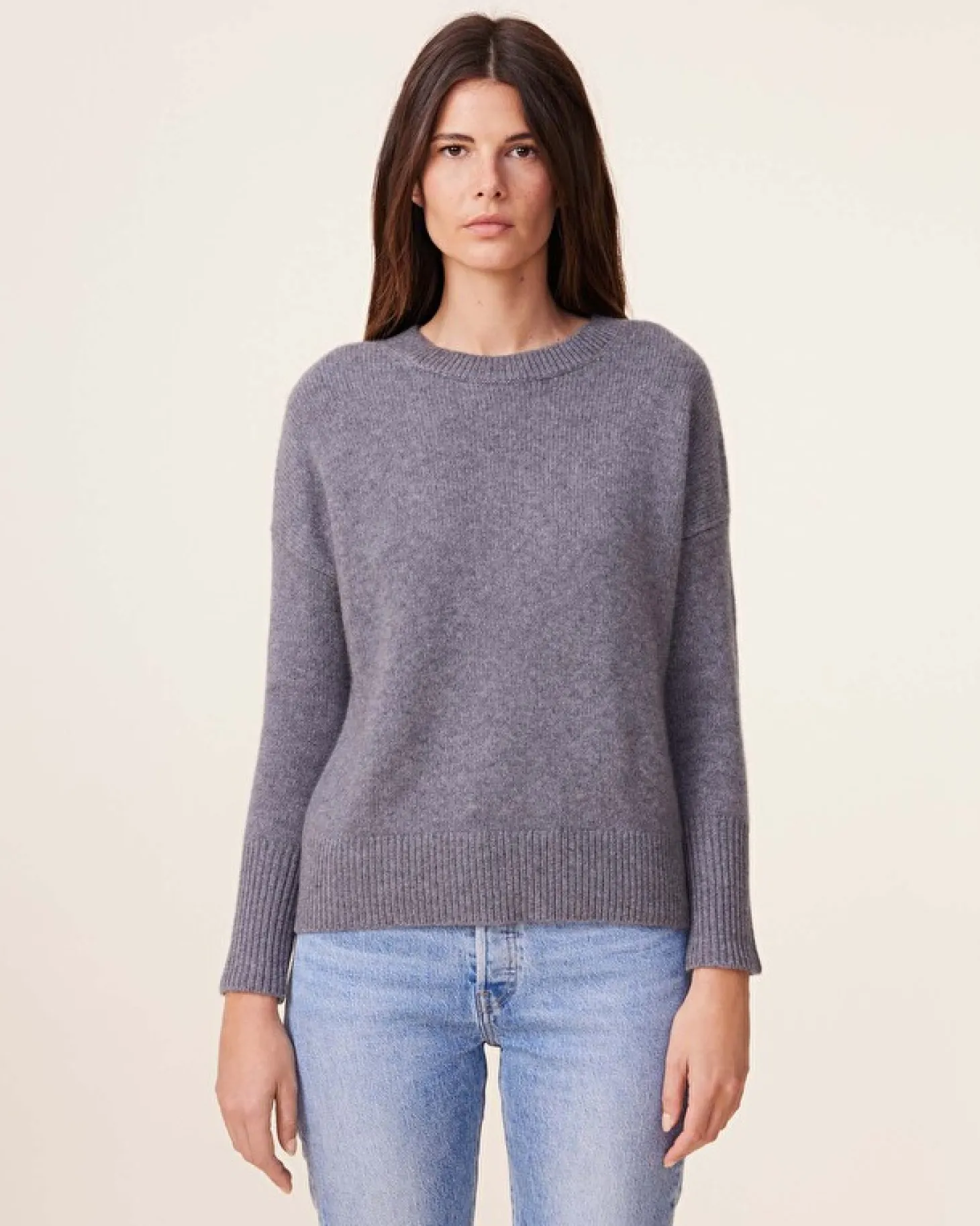 Pull Col Rond Decalage Bas Cachemire