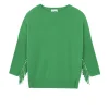 Pull Col Rond Manches Franges Cachemire