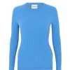Pull Col Rond Manches Longues Cotelees