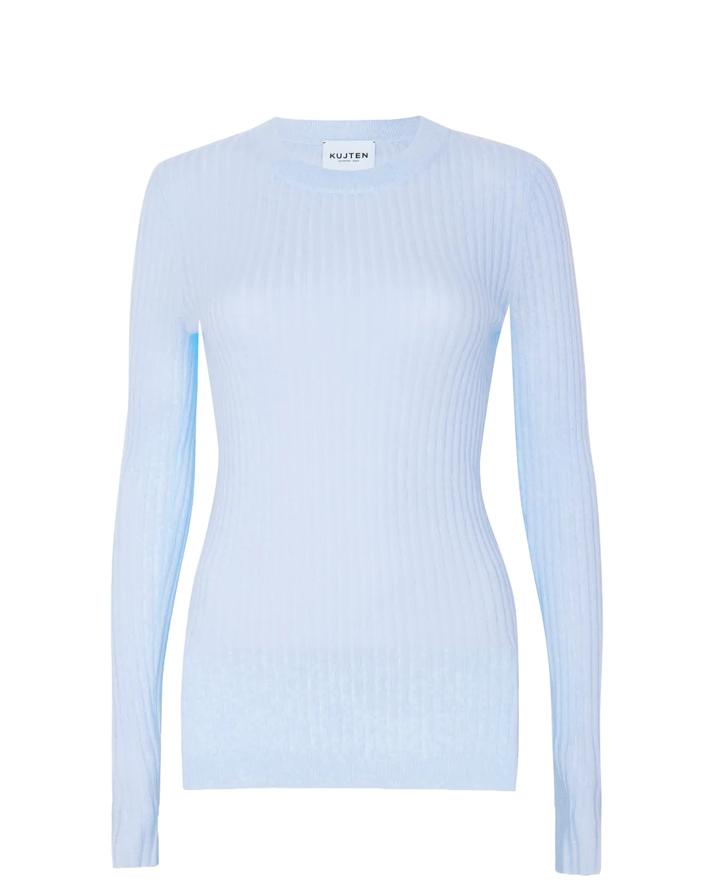 Pull Col Rond Manches Longues Cotelees