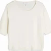 Pull Col Rond Oversize Manches Courtes