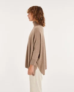 Pull Col Roule Oversize Manches Longues