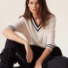 Pull Col V Cachemire Torsade, 2 Fils