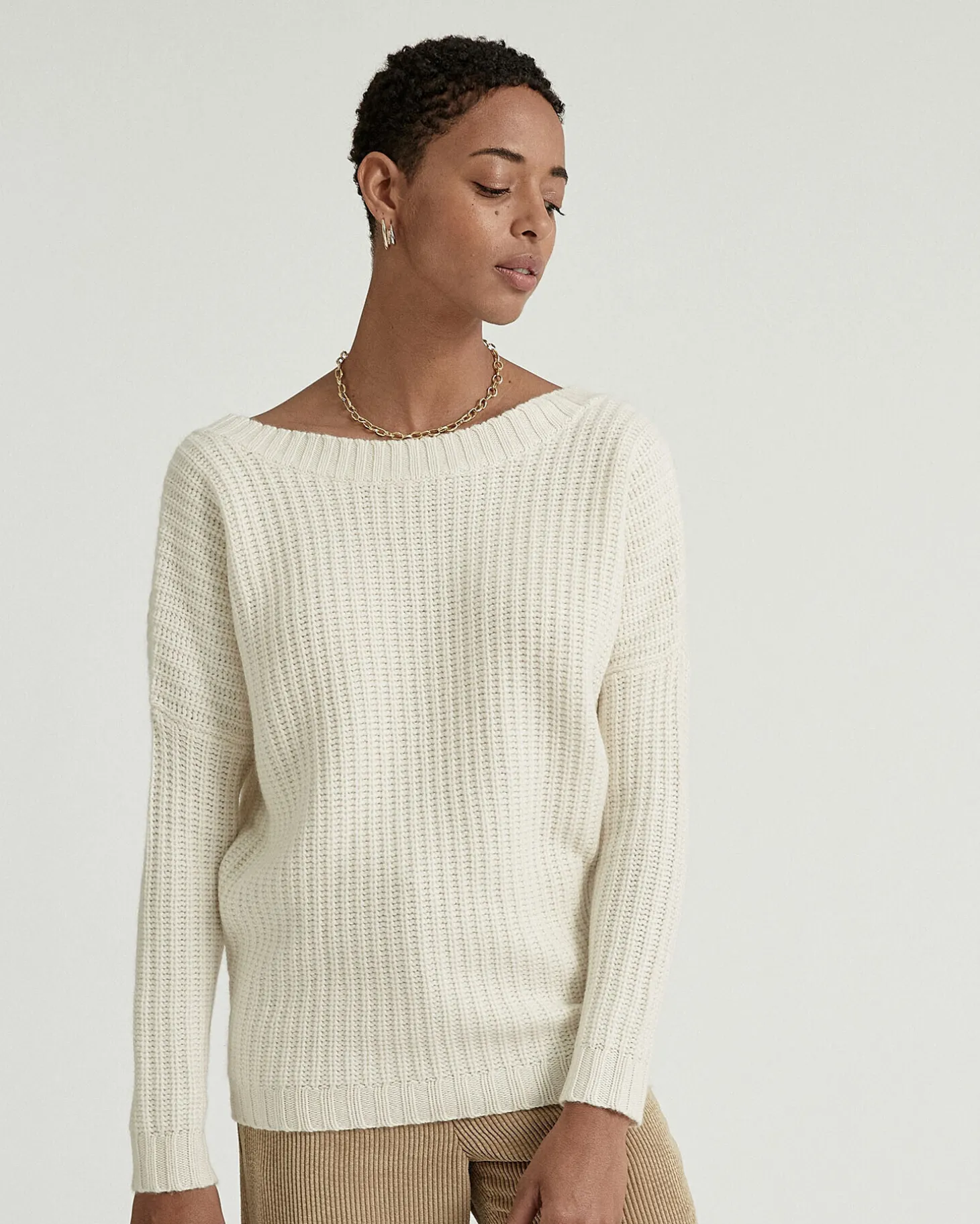 Pull Col V Dos Manches Longues