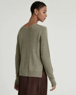 Pull Col V Femme Avec Manches Mitaines