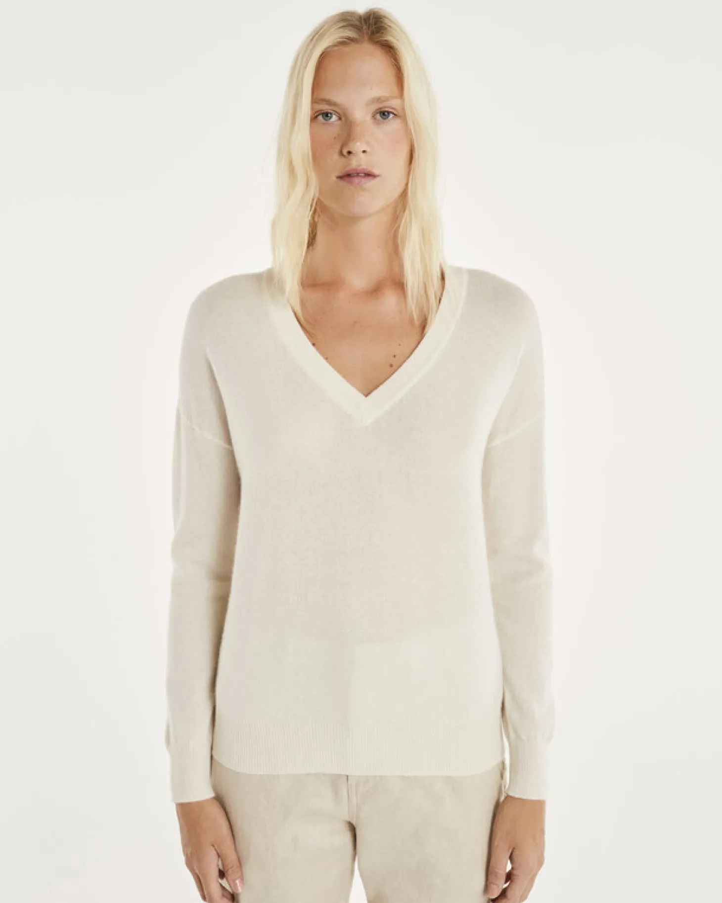 Pull Col V Femme Manches Longues
