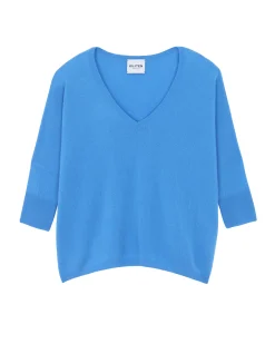 Pull Col V Oversize Manche 3/4 Cachemire