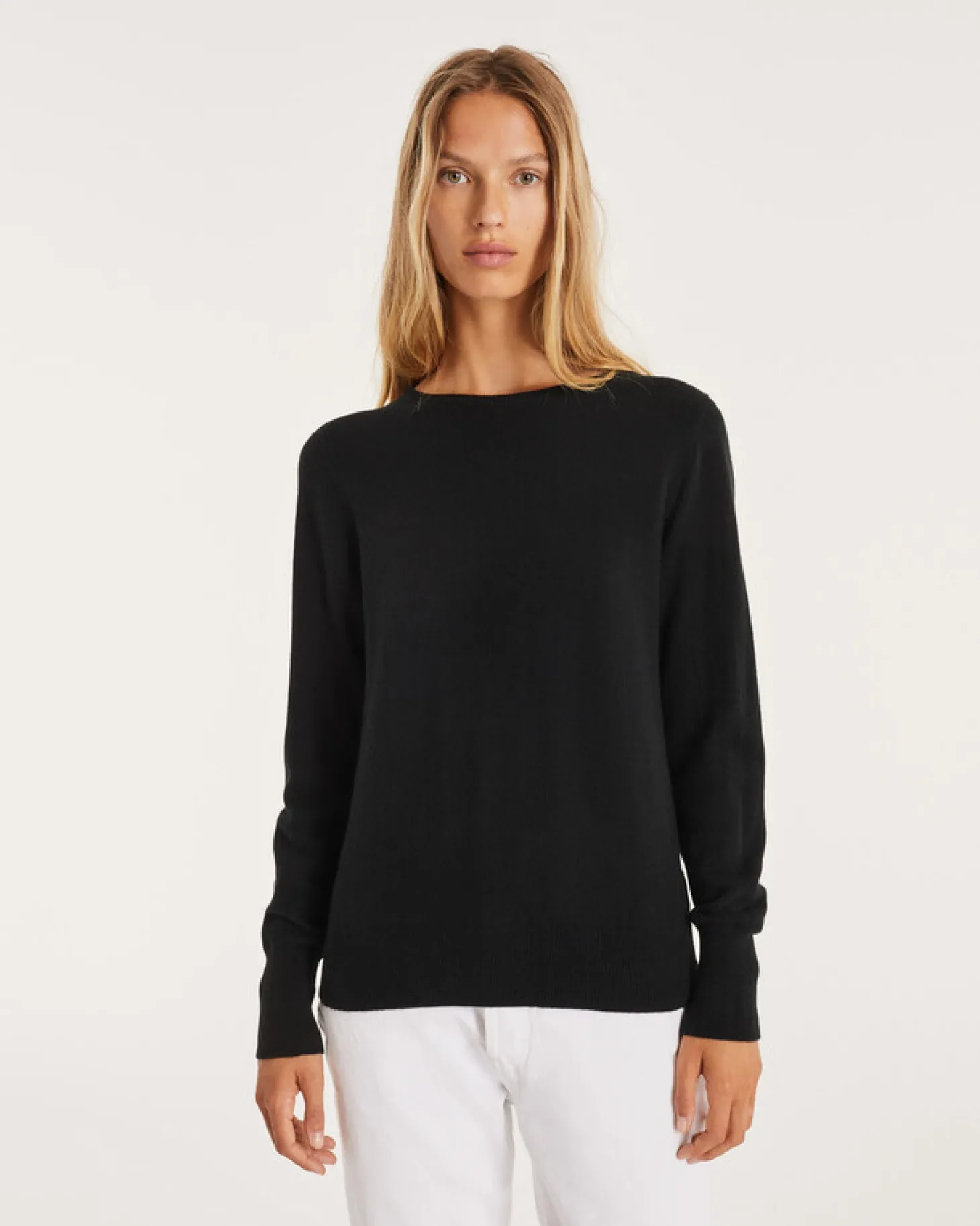 Pull Dos Nu Cachemire Col Rond Femme