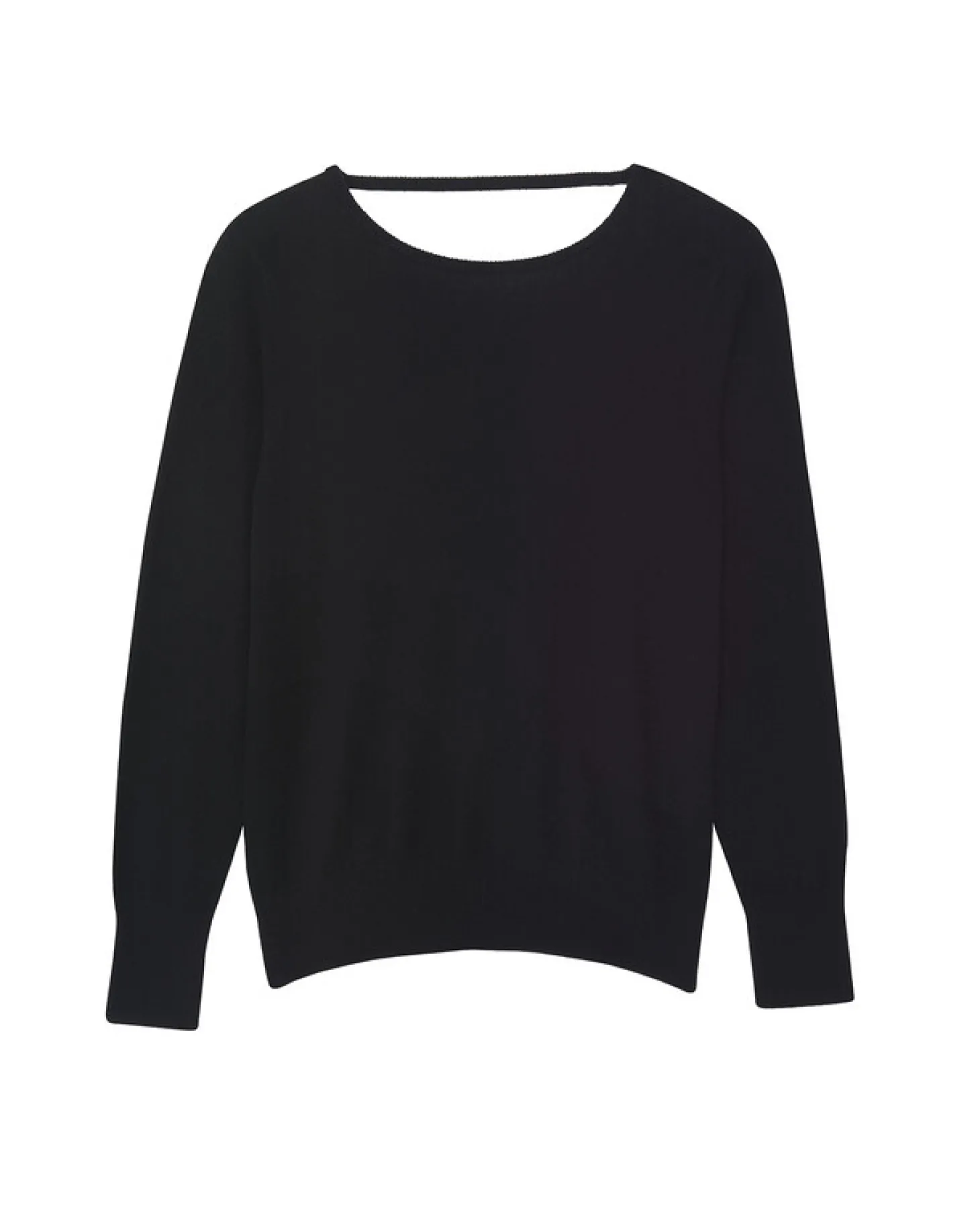 Pull Dos Nu Cachemire Col Rond Femme