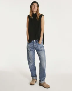 Pull En Cachemire Sans Manches A Col Cheminee