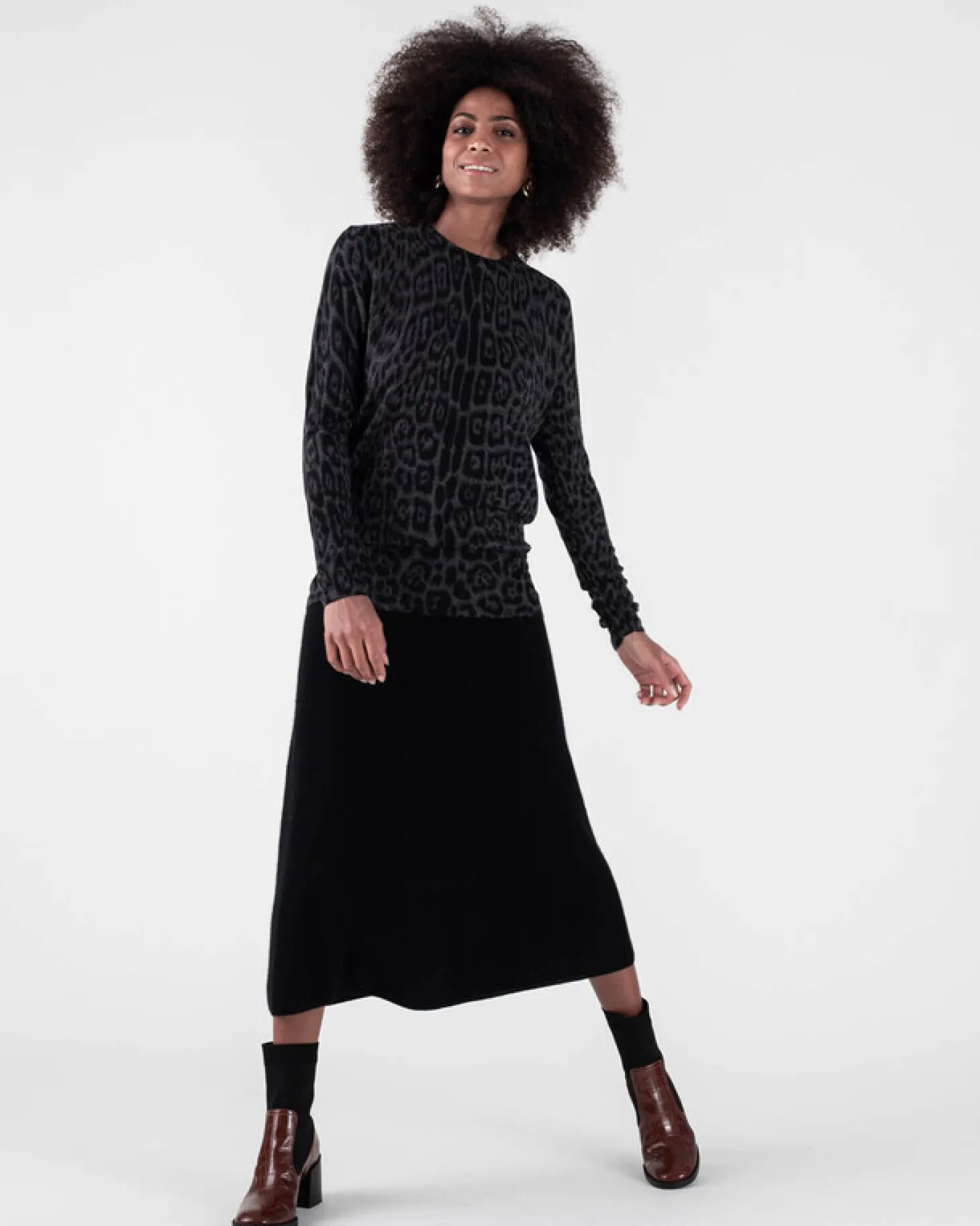 Tunique Cachemire Femme Motif Leopard