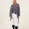 Veste Cachemire Col Chale A Franges, 4 Fils